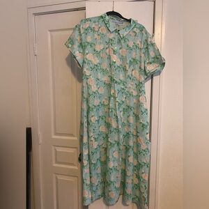 NWT hill house home floral dress button down midi